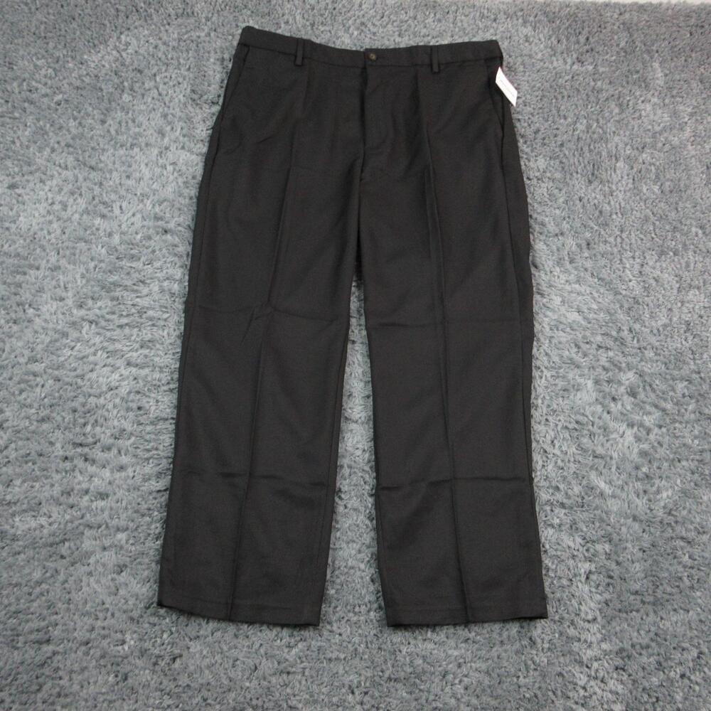 Amazon Essentials Pants Mens 42x30* Black Classic Fit Dress Microfiber Easy Care